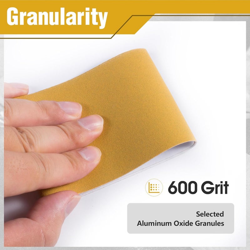Shawya Longboard Sandpaper 600-Grit 2-3/4in x 20 Yards Self Adhesive Stickyback PSA Sandpaper Roll Aluminum Oxide Sanding Sheet Roll for Woodworking Auto Body and Hand Sanding Blocks - Image 3